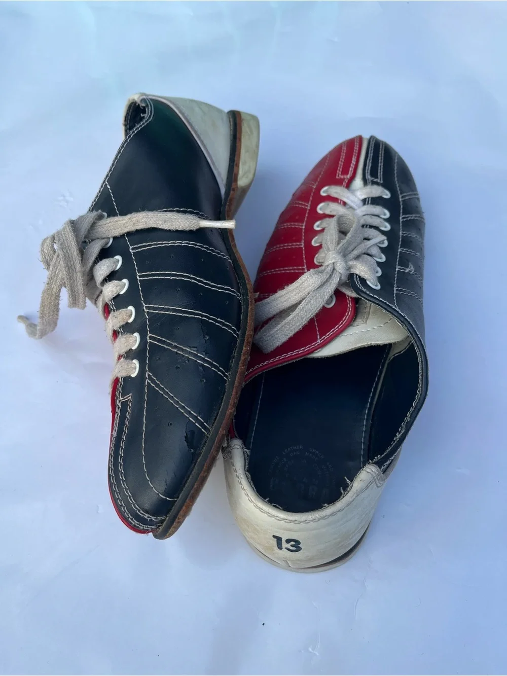 Red and White Men's Bowling Style Slip-On Loafers